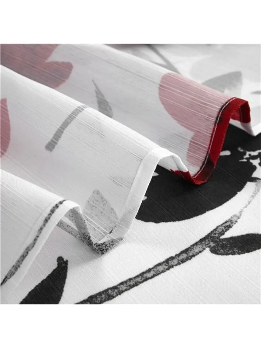 Floral Shower Curtains – Black, Red & Grey – 72